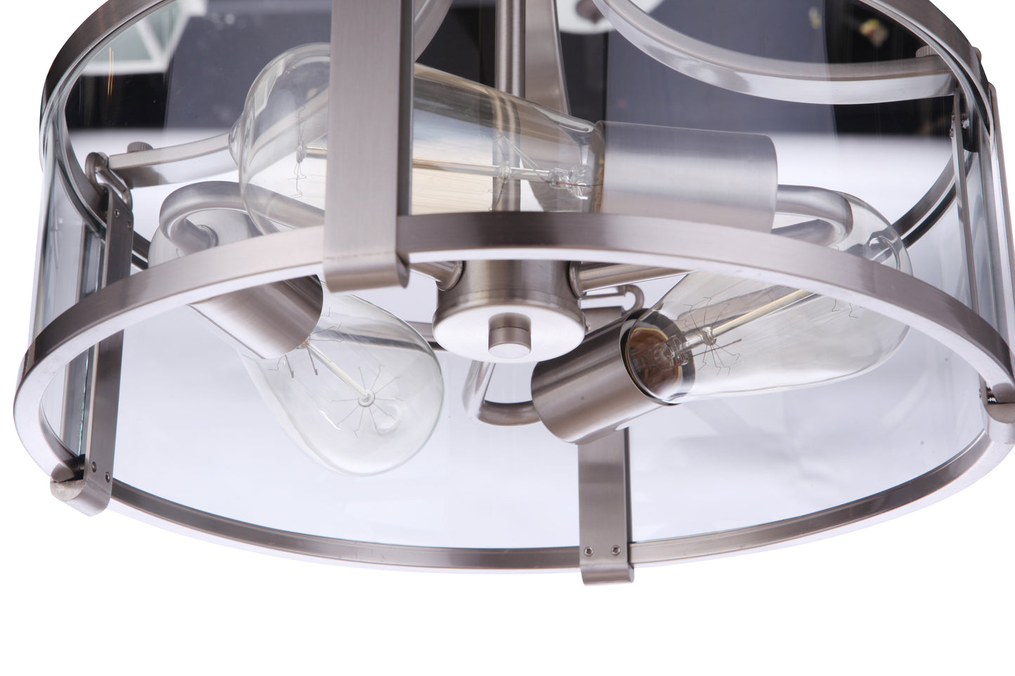 55353-BNK - Elliot 3 Light 13" Wide Semi Flush Mount - Brushed Nickel