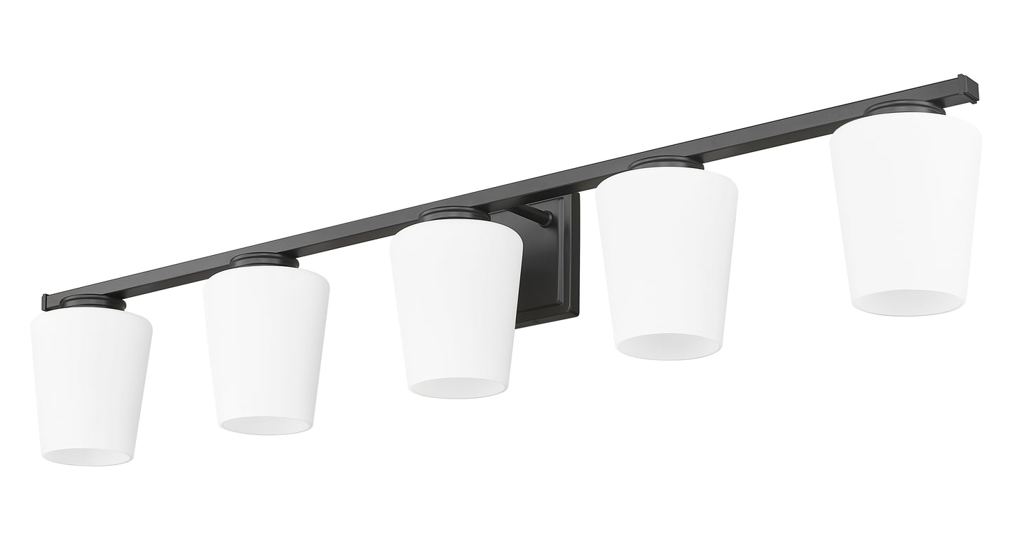 7703-5V-MB - Nextra 5 Light 42" Vanity - Matte Black