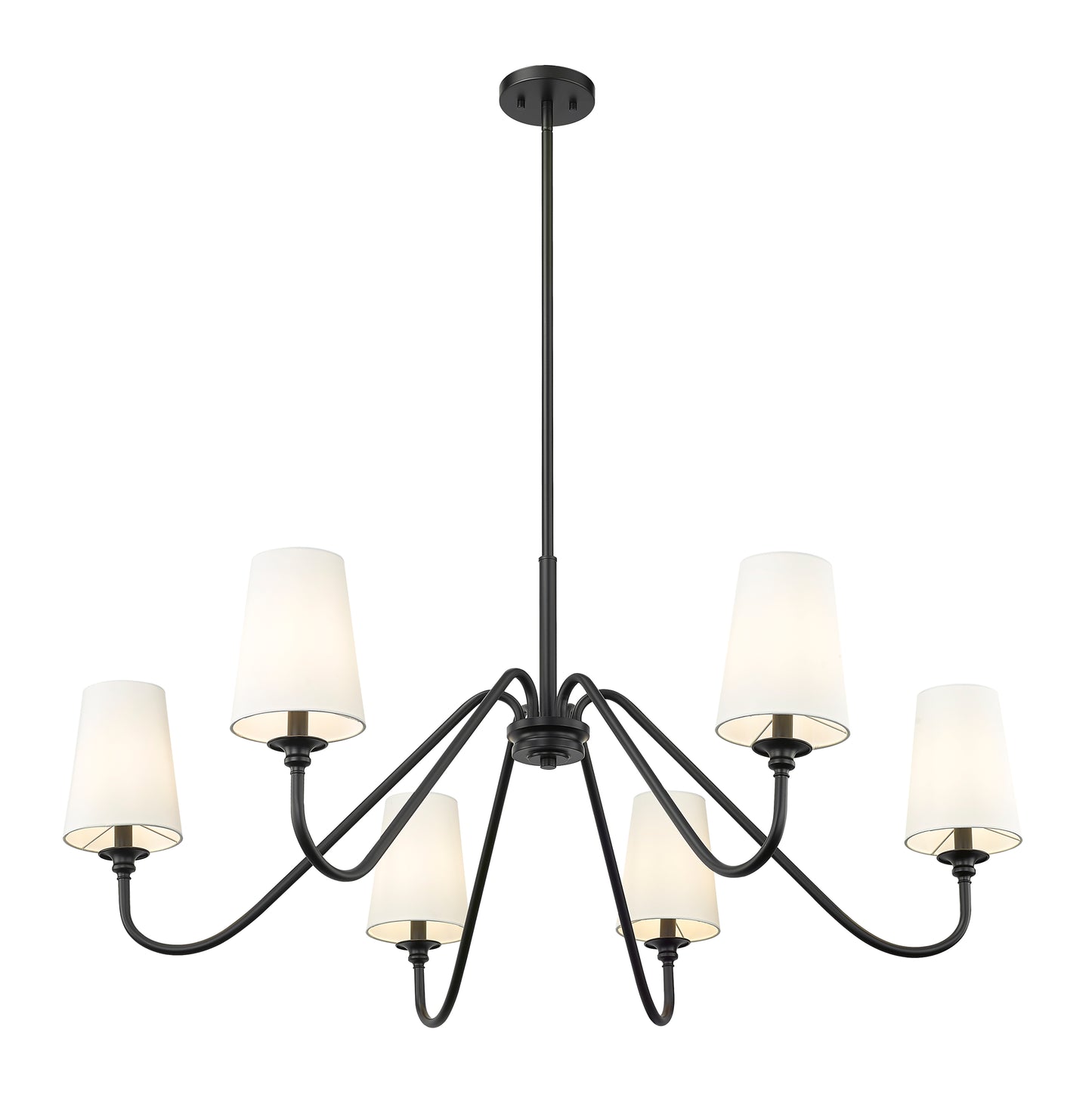 7509-6-46MB - Gianna 6 Light 46" Chandelier - Matte Black