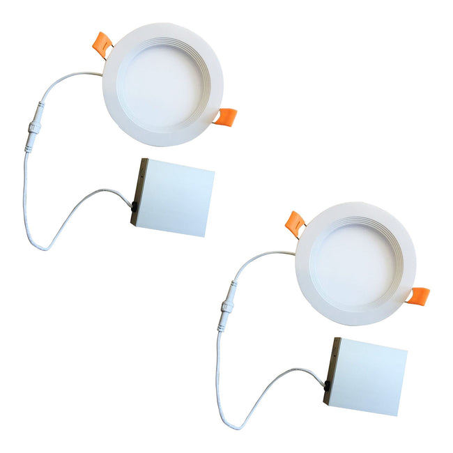 773260 - 14 Watt LED 6" RECESSED DOWNLIGHT W/ METAL JBOX & BAFFLE WHITE ROUND DIMMABLE 90CRI 2700K 120V-2PK - 2 Pack