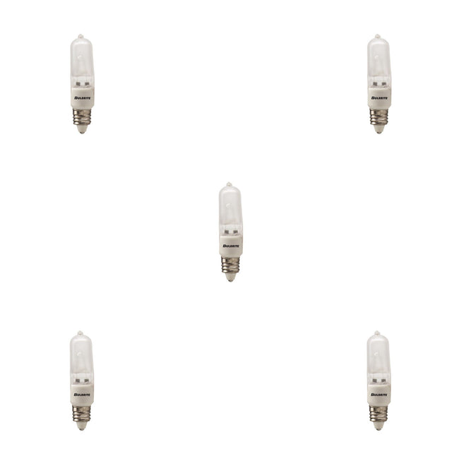 610072 - Dimmable Frost T4 Halogen Mini Candelabra Light Bulb - 75 Watt - 2900K - 5 Pack