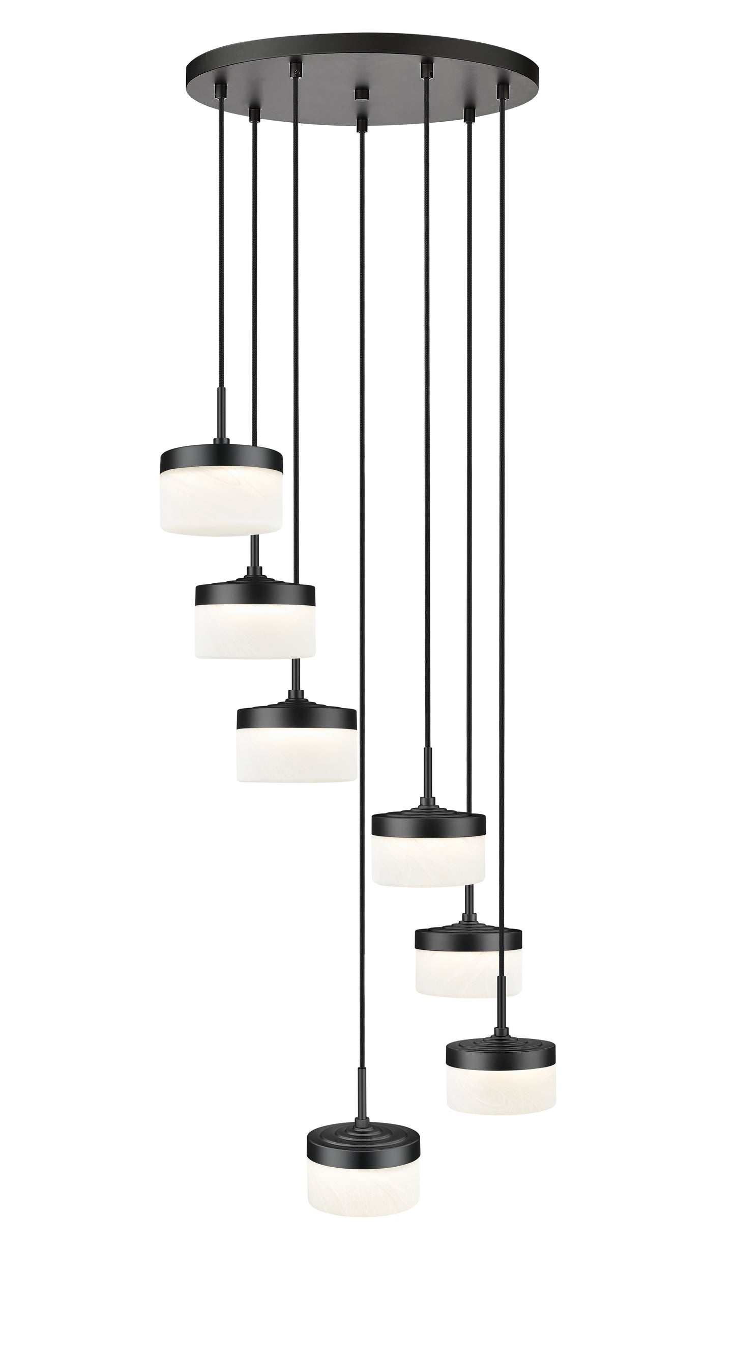 827P6-7R-MB-LED - Renaud 7 Light 21" Chandelier - Matte Black