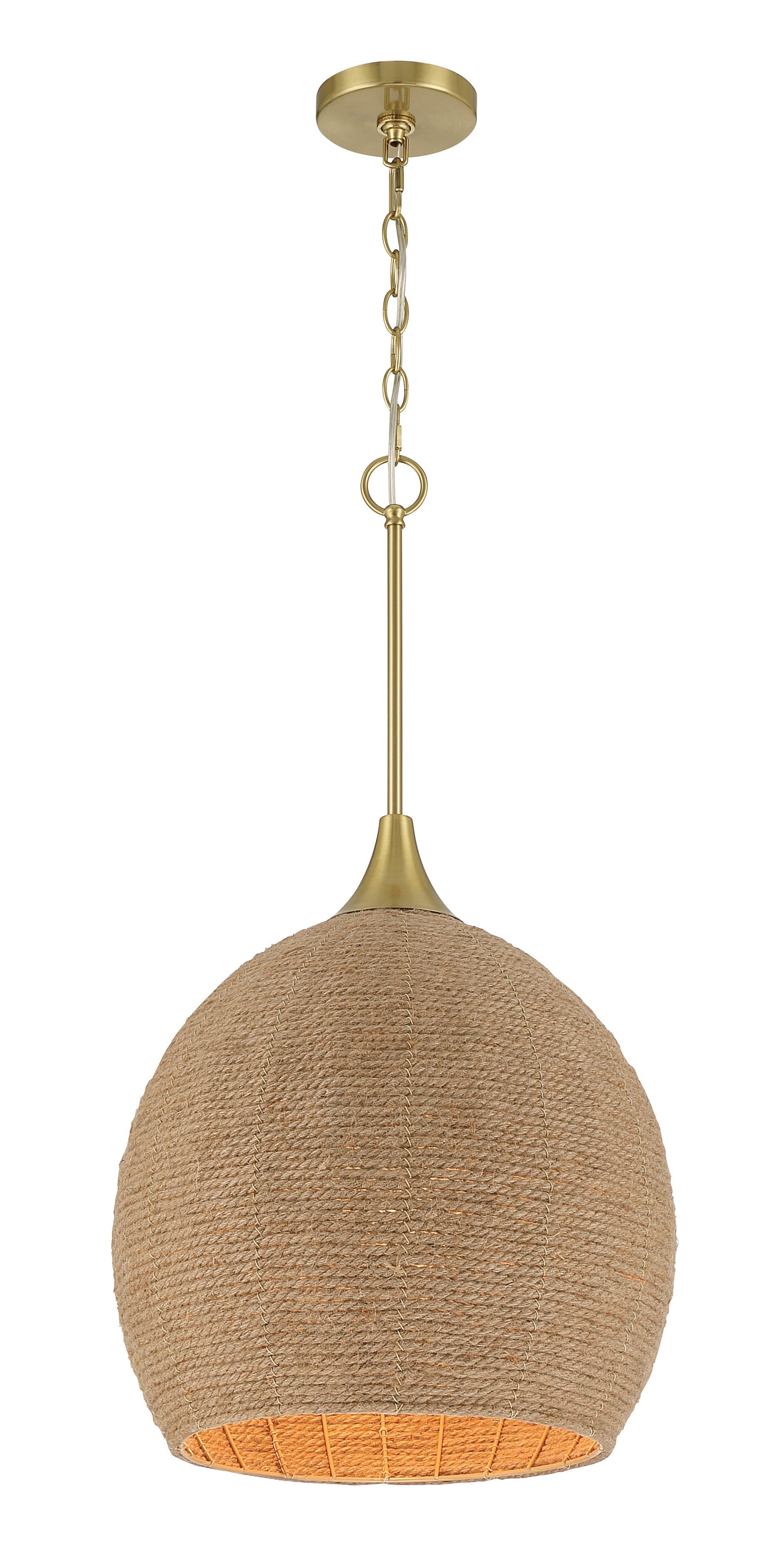 61391-SB - Keira 1 Light 16" Wide Pendant - Satin Brass