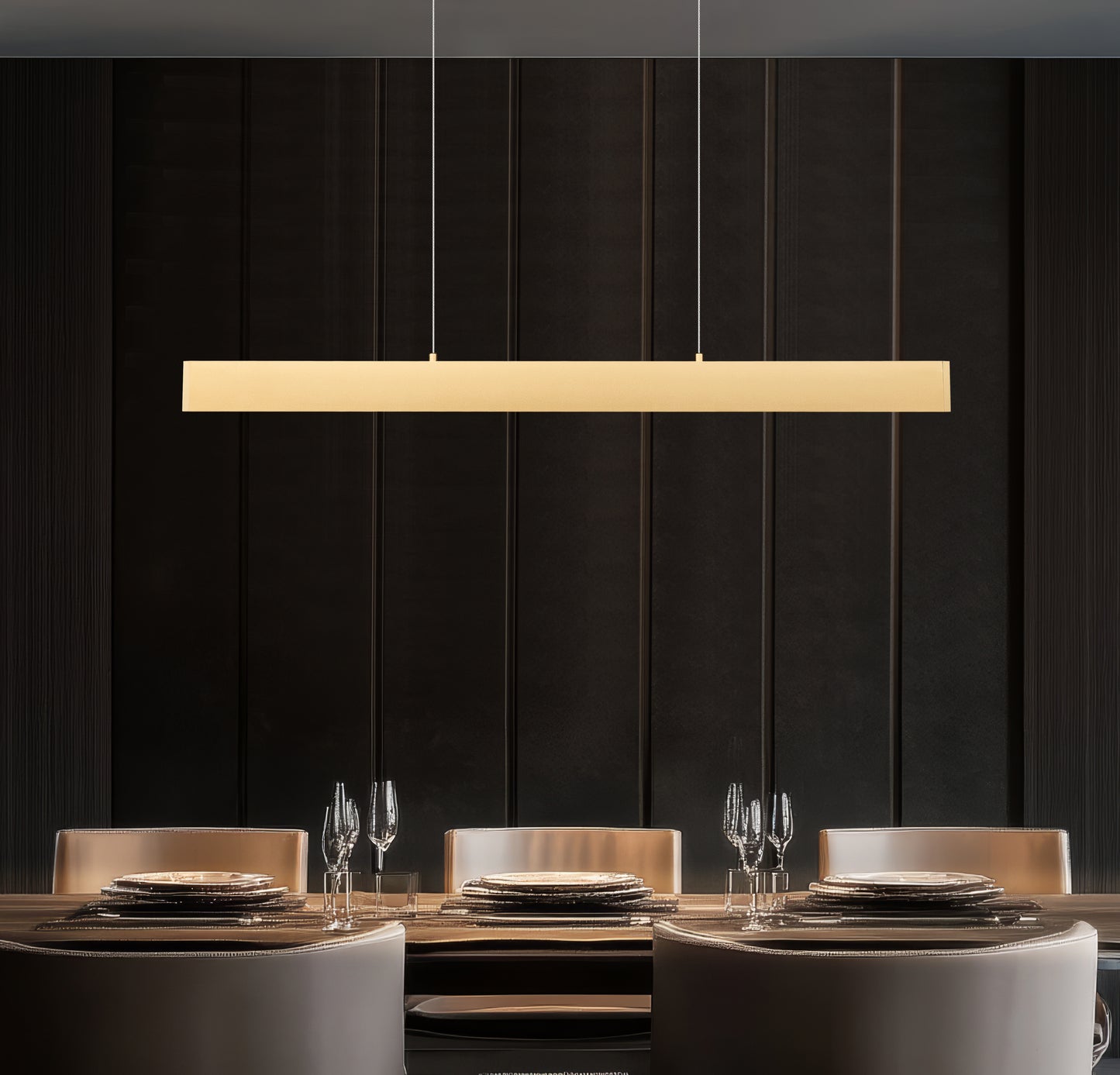 1016-45L-GLD-LED - Hudson 1 Light Linear 45" Chandelier - Gold