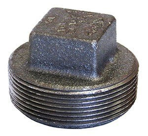 3/4" Black Steel Square Head Plug - 300#