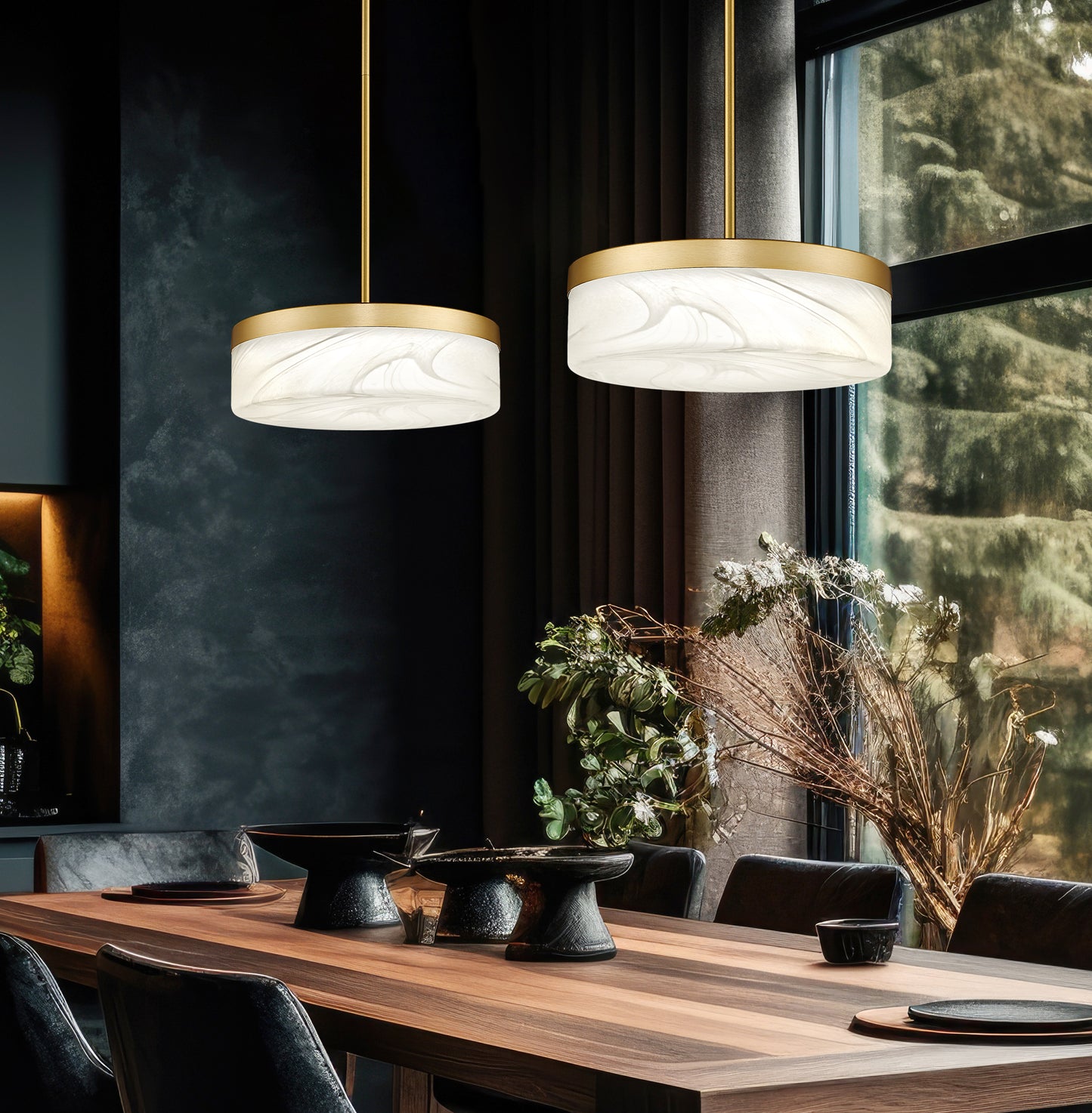 827P13-MGLD-LED - Renaud 1 Light 13" Pendant - Modern Gold