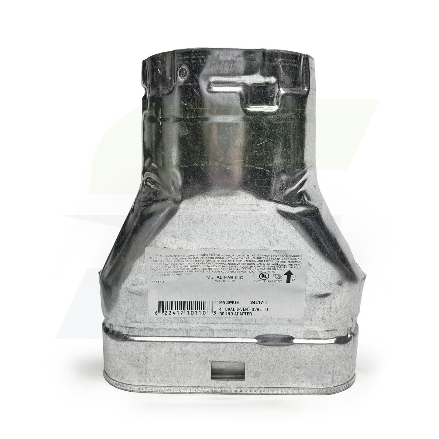 4MOR - Type B Gas Vent Oval to Round Adapter - 4"