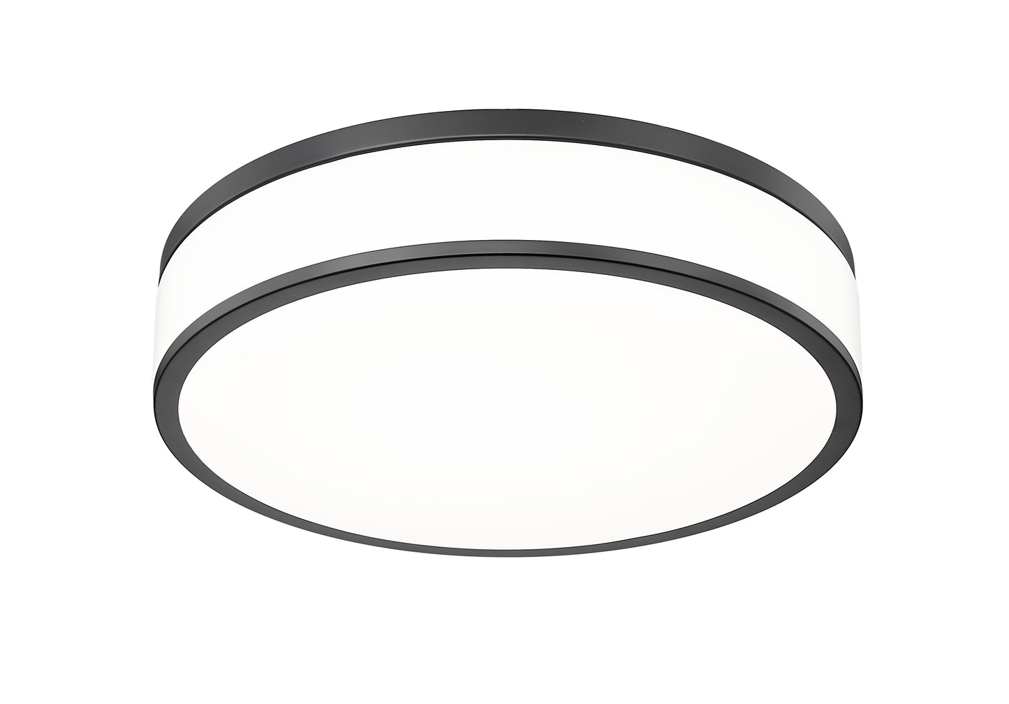 1012F16-MB-LED - Ballord 1 Light Flush 16" Mount - Matte Black