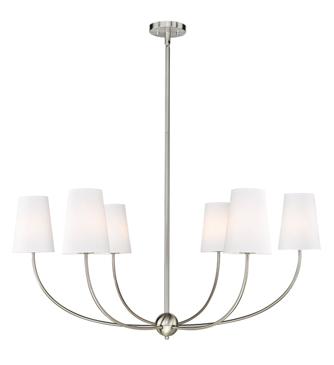 3040-42BN - Shannon 6 Light 42" Chandelier - Brushed Nickel