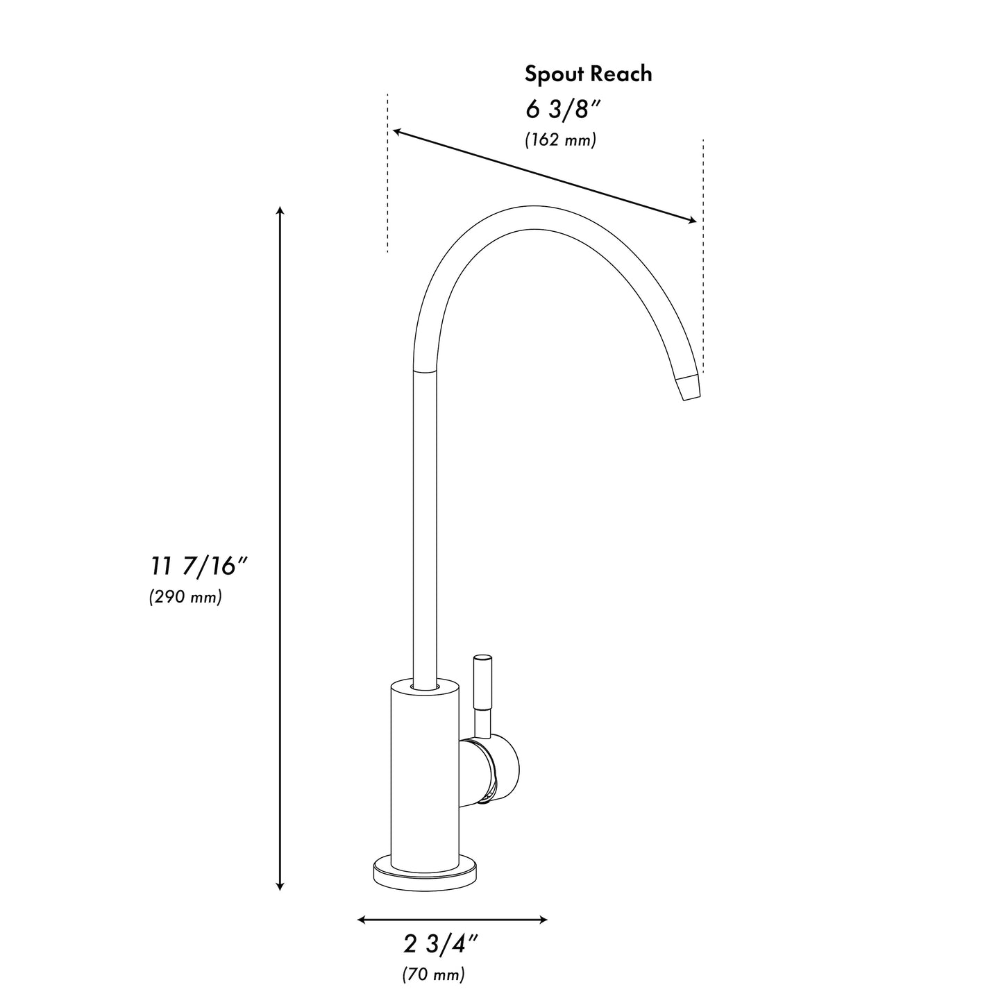 RBCN1-FBV-CB - Rubicon Single Handle Drink Faucet in Matte Black
