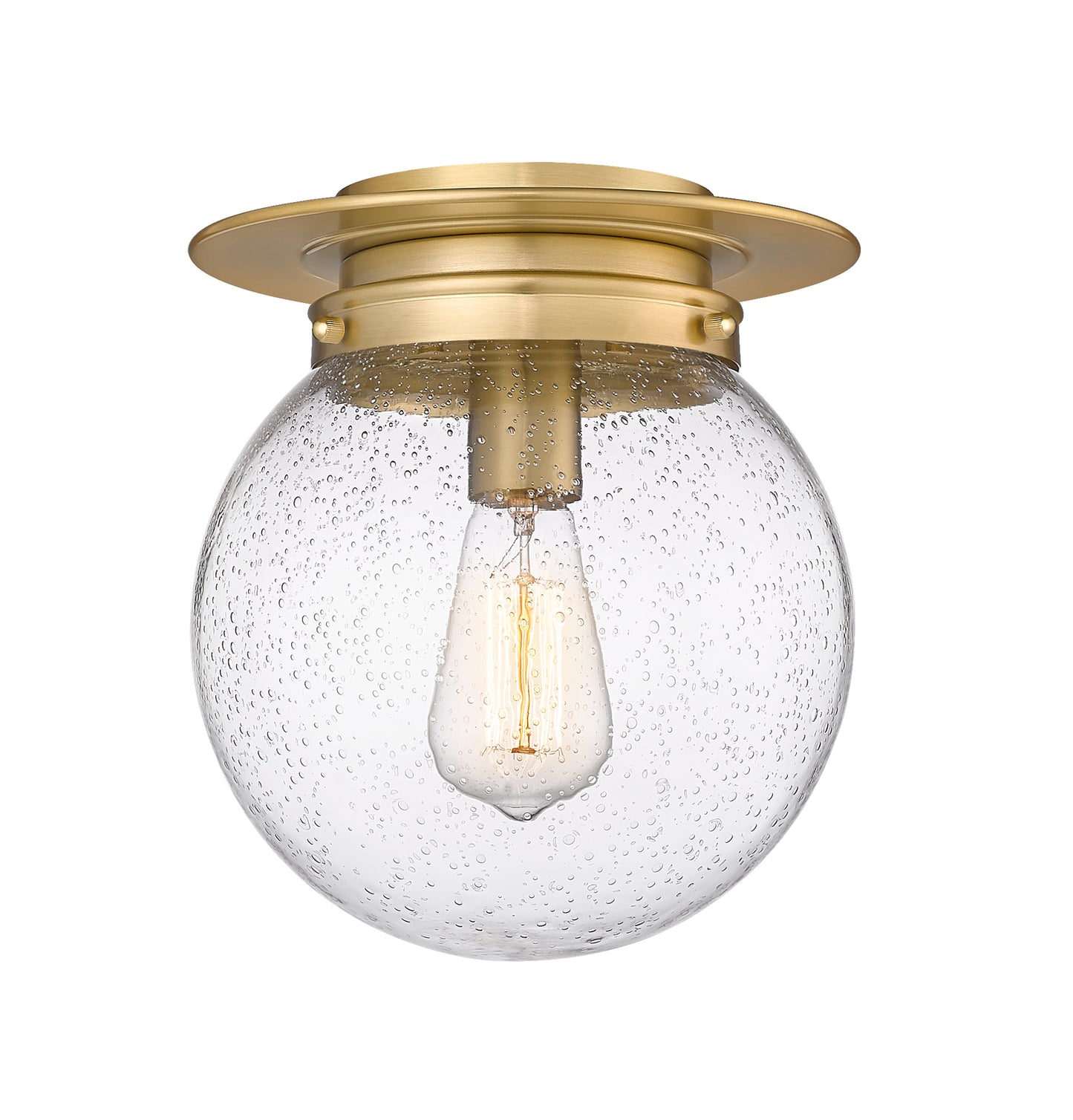 7506F9-HBR - Calhoun 1 Light Flush 9" Mount - Heritage Brass