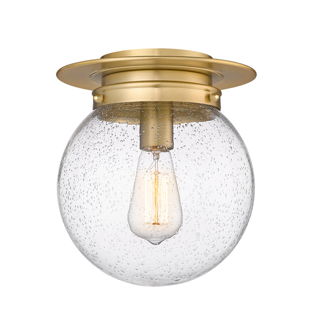 7506F9-HBR - Calhoun 1 Light Flush 9" Mount - Heritage Brass