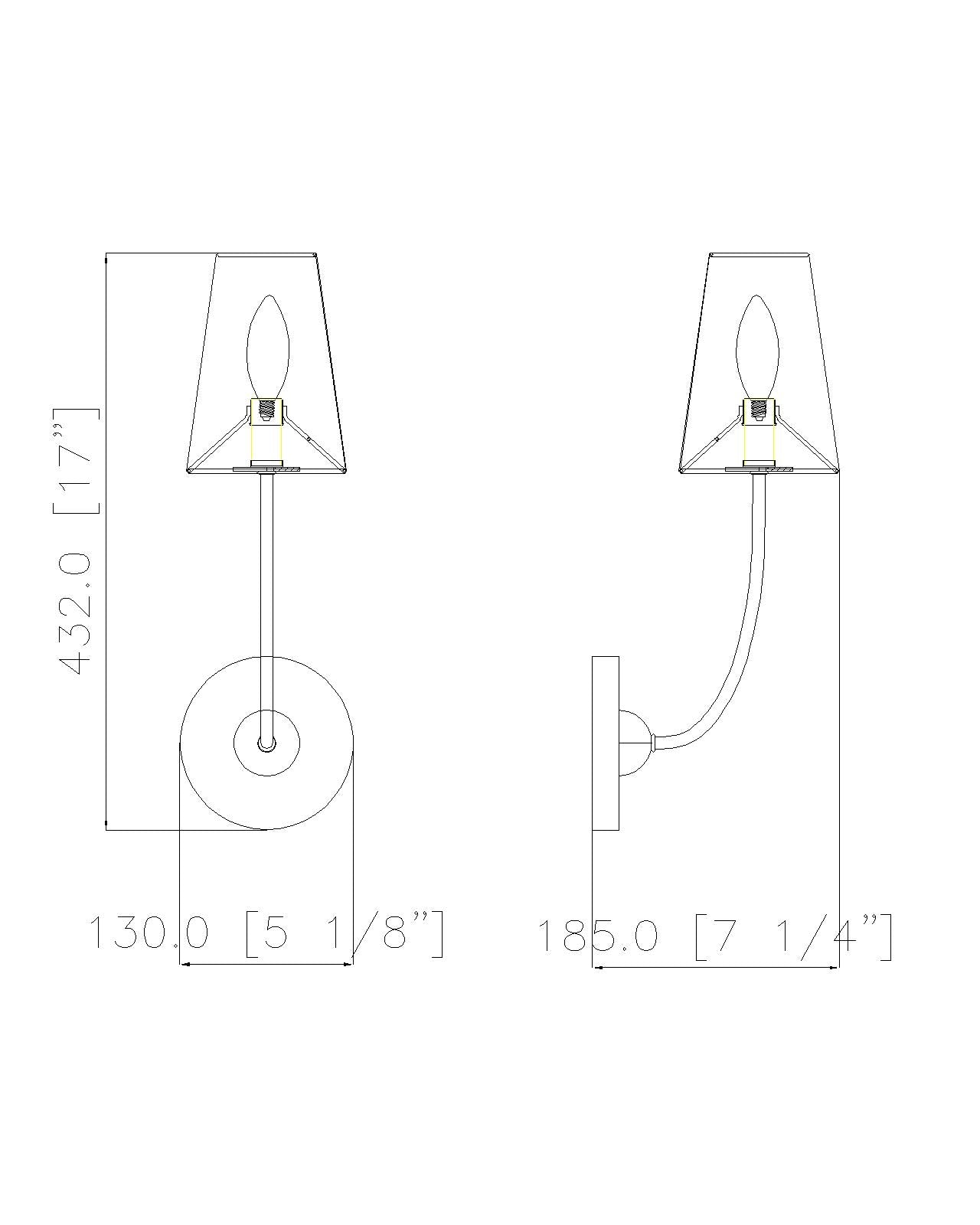 3040-1S-BN - Shannon 1 Light Wall 17" Sconce - Brushed Nickel