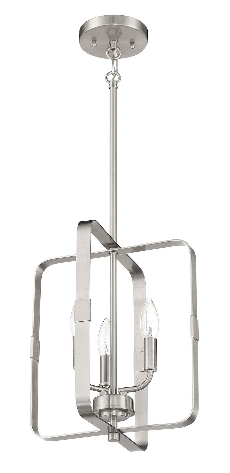 56033-BNK - Stowe 3 Light 12" Wide Foyer Light - Brushed Nickel