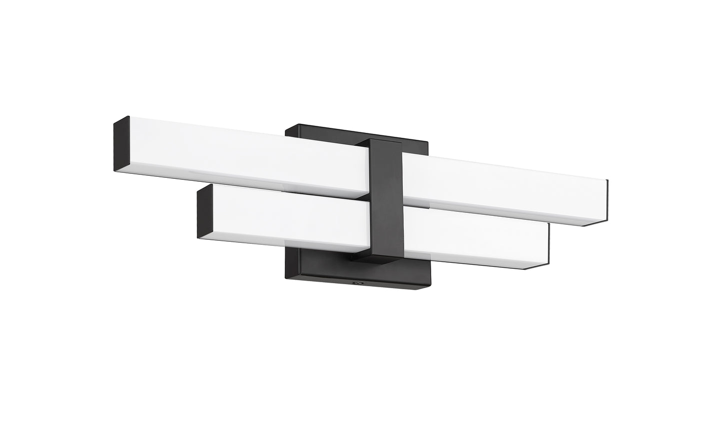 1008-18W-MB-LED - Zane 2 Light 18" Vanity - Matte Black