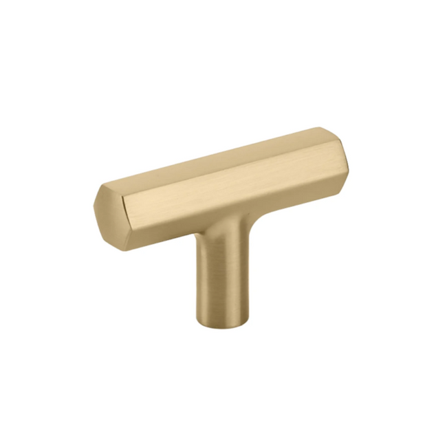 86728US4 - Mod Hex T-Knob - Urban Modern Collection - Satin Brass