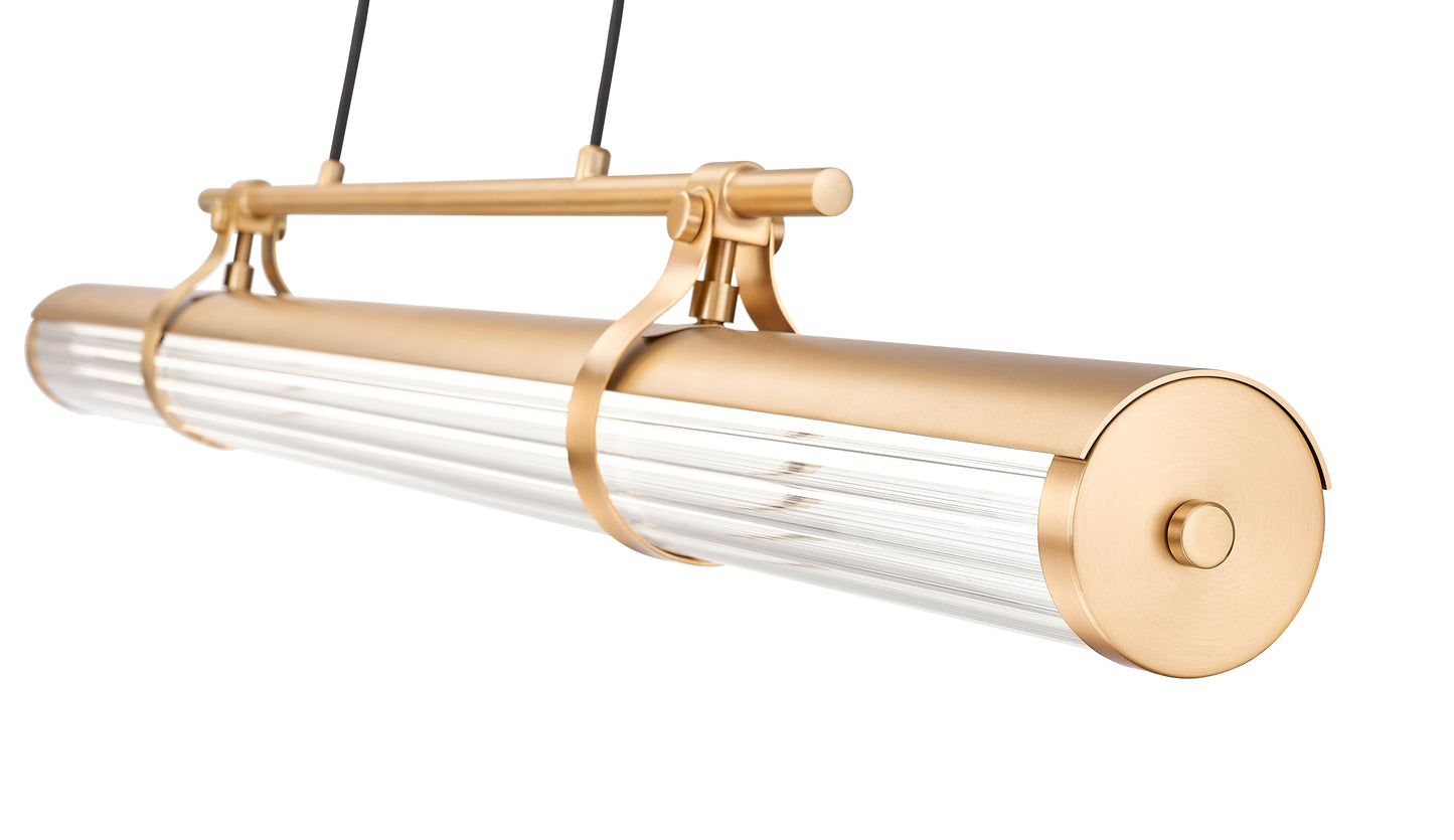 1959-44L-MGLD-LED - Benoit 1 Light Linear 44" Chandelier - Modern Gold