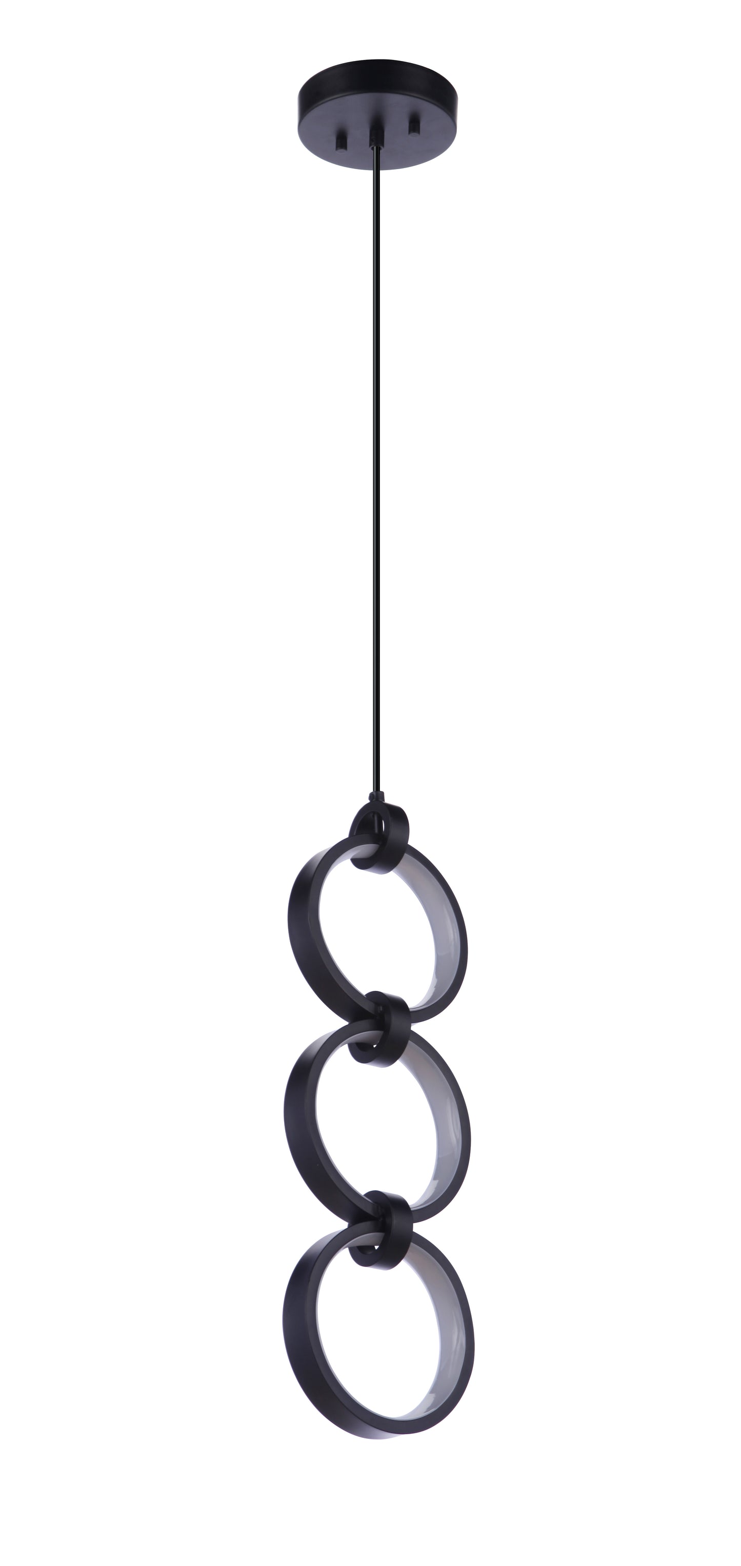 59393-FB-LED - Context 3 Light 5.13" Wide Pendant - Flat Black