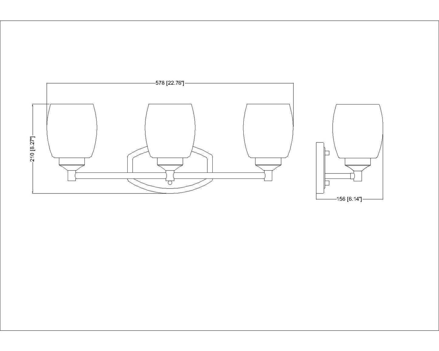 745-3V-CH - Kendrick 3 Light 23" Vanity - Chrome