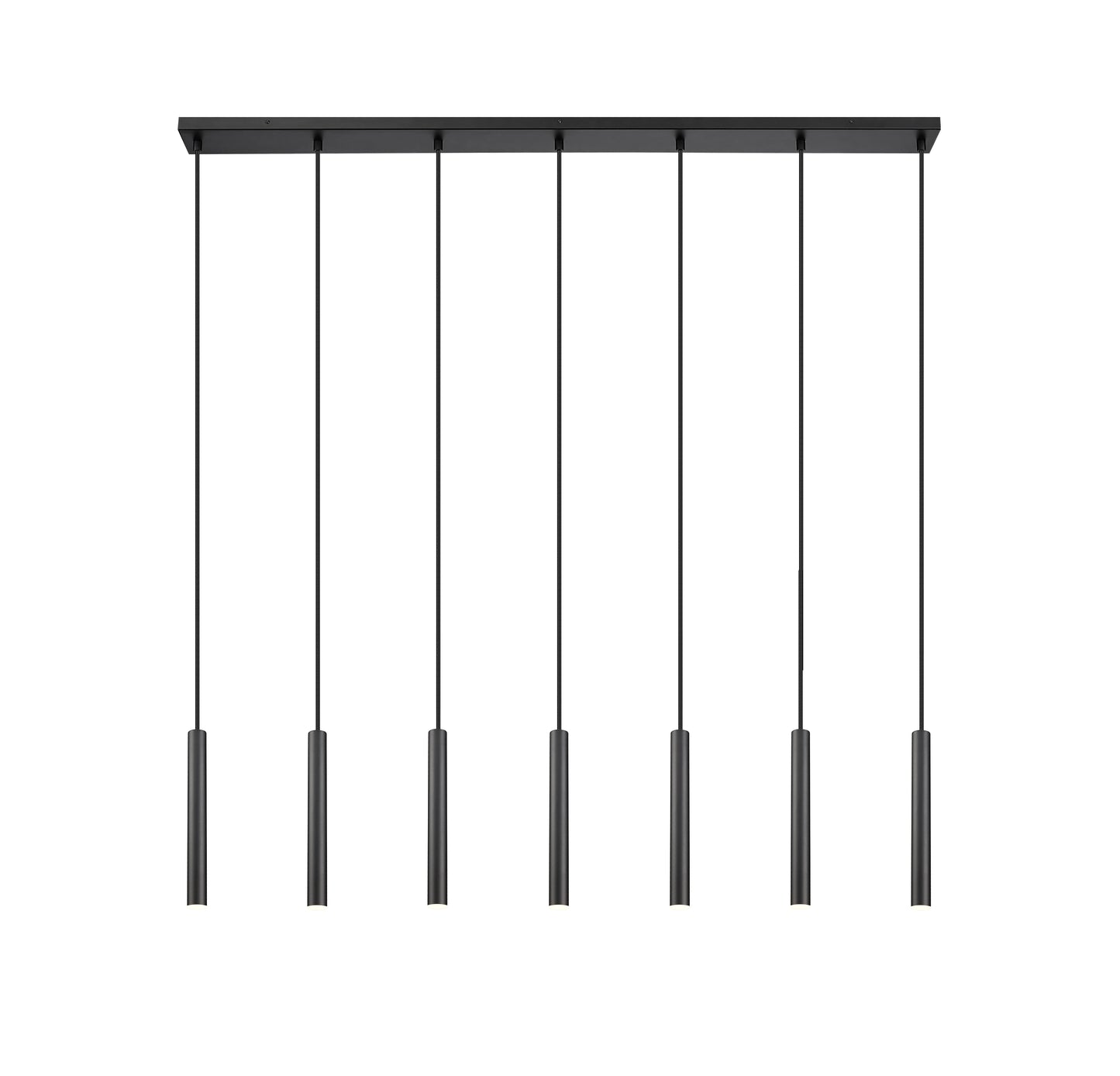 919MP12-7L-MB-LED - Forest 7 Light Linear 54" Chandelier - Matte Black