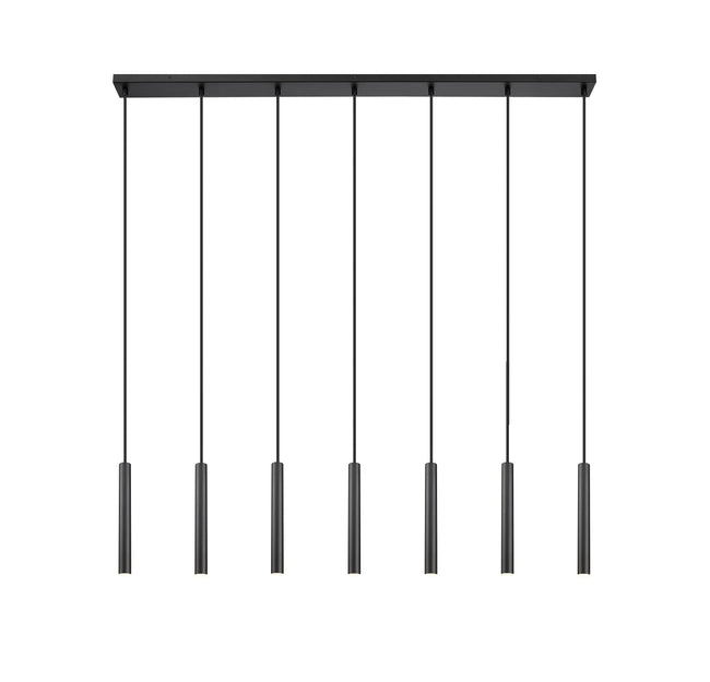 919MP12-7L-MB-LED - Forest 7 Light Linear 54" Chandelier - Matte Black