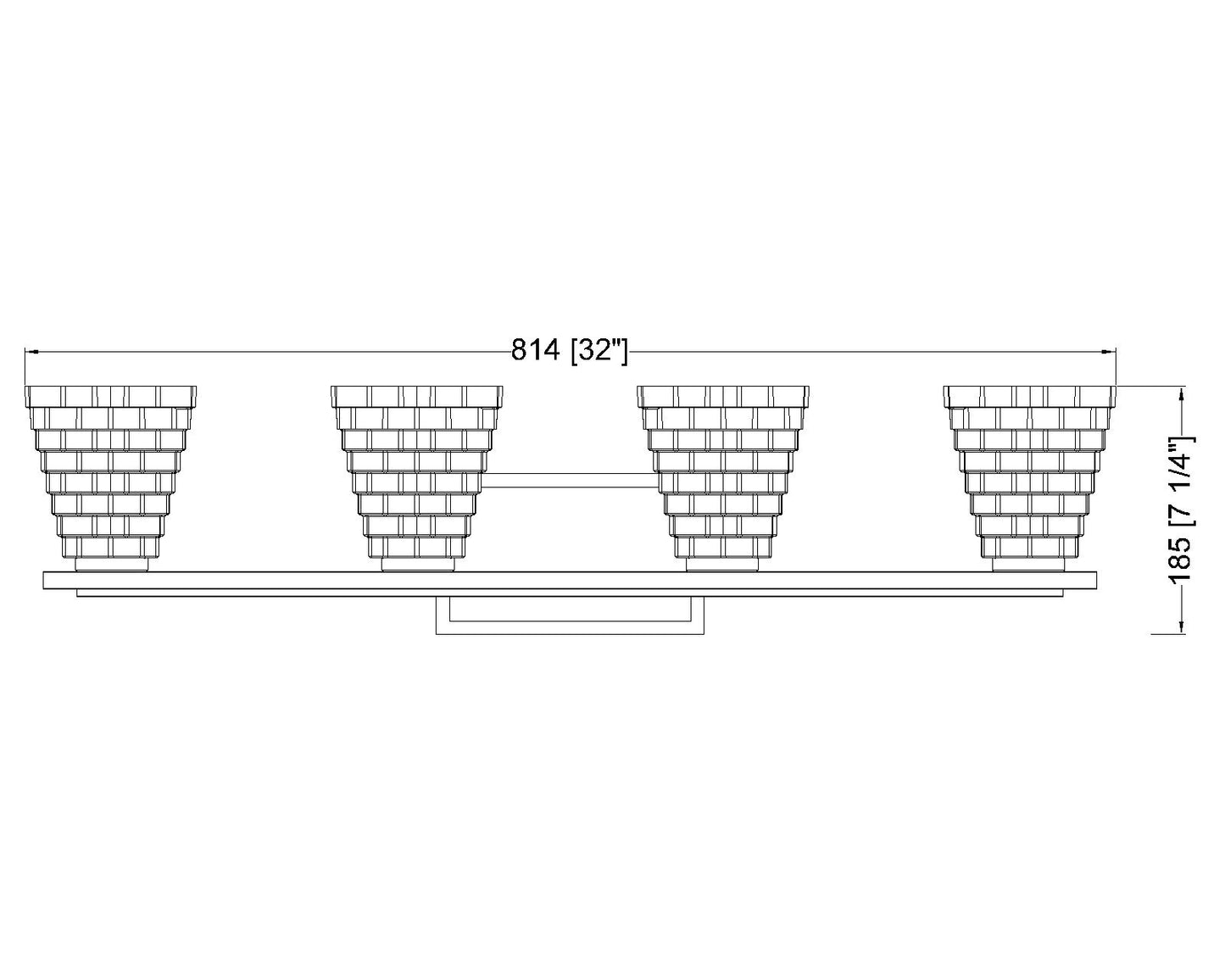 7514-4V-BN - Annalise 4 Light 32" Vanity - Brushed Nickel