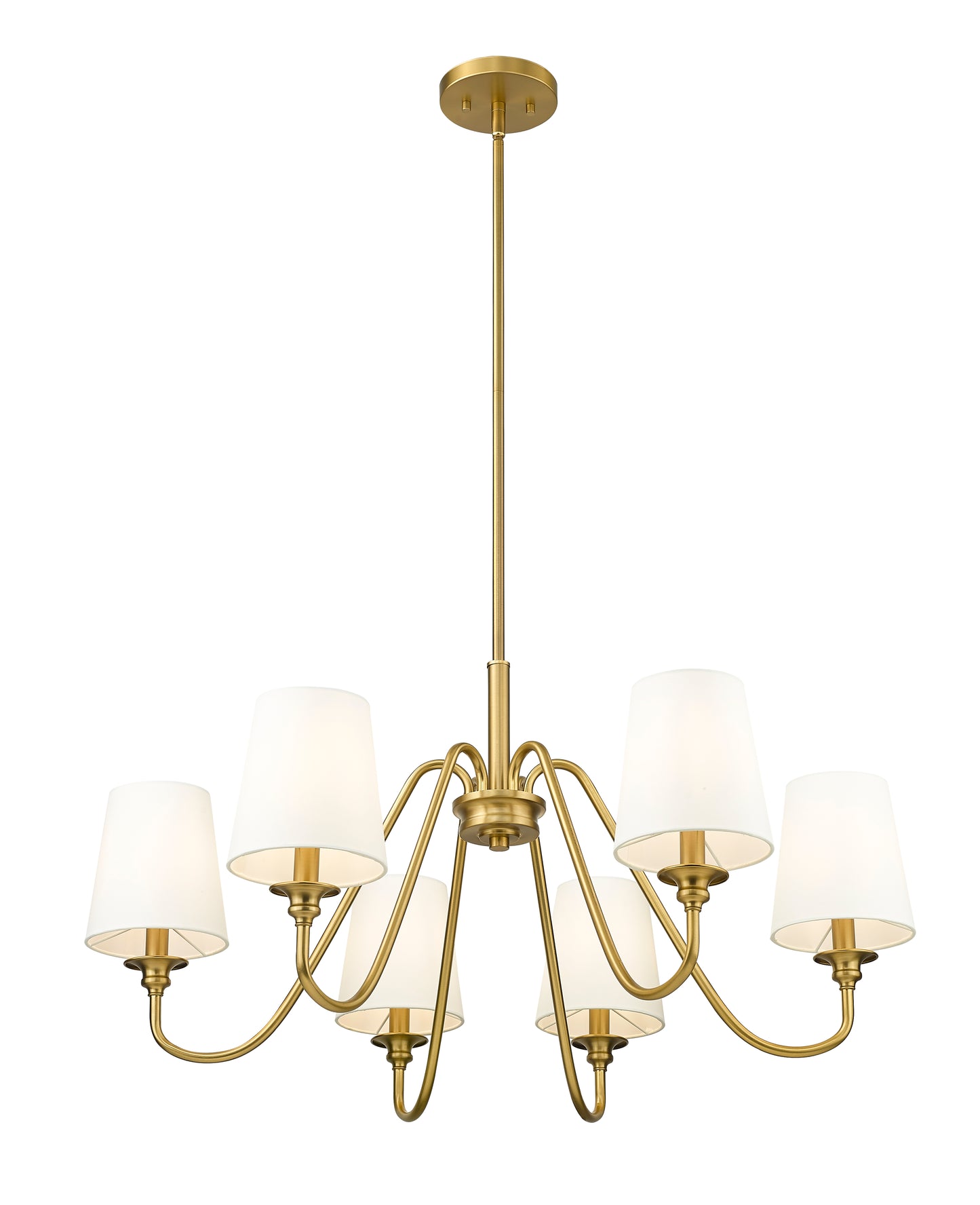 7509-6-32MGLD - Gianna 6 Light 32" Chandelier - Modern Gold