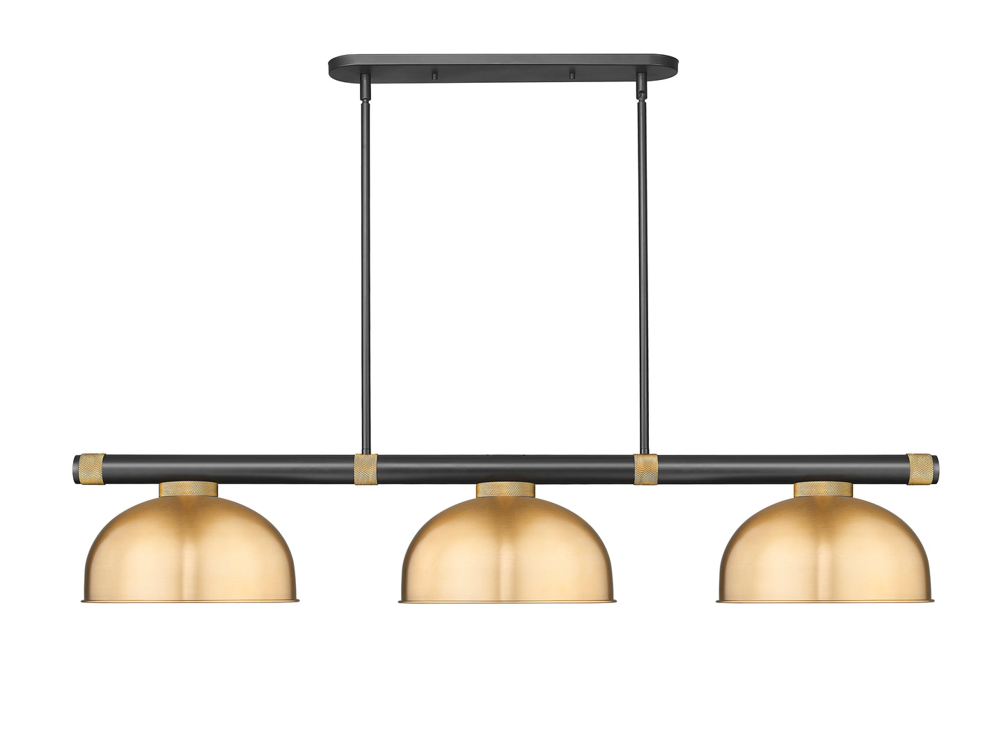 3050-3MB-RB-D13HBR - Vanguard 3 Light 58" Billiard - Matte Black / Rubbed Brass
