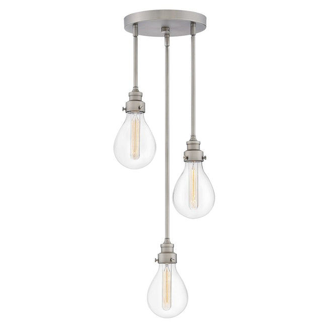 Hinkley 3263 - Denton 13" Wide 3 Light Chandelier with Vintage Bulbs