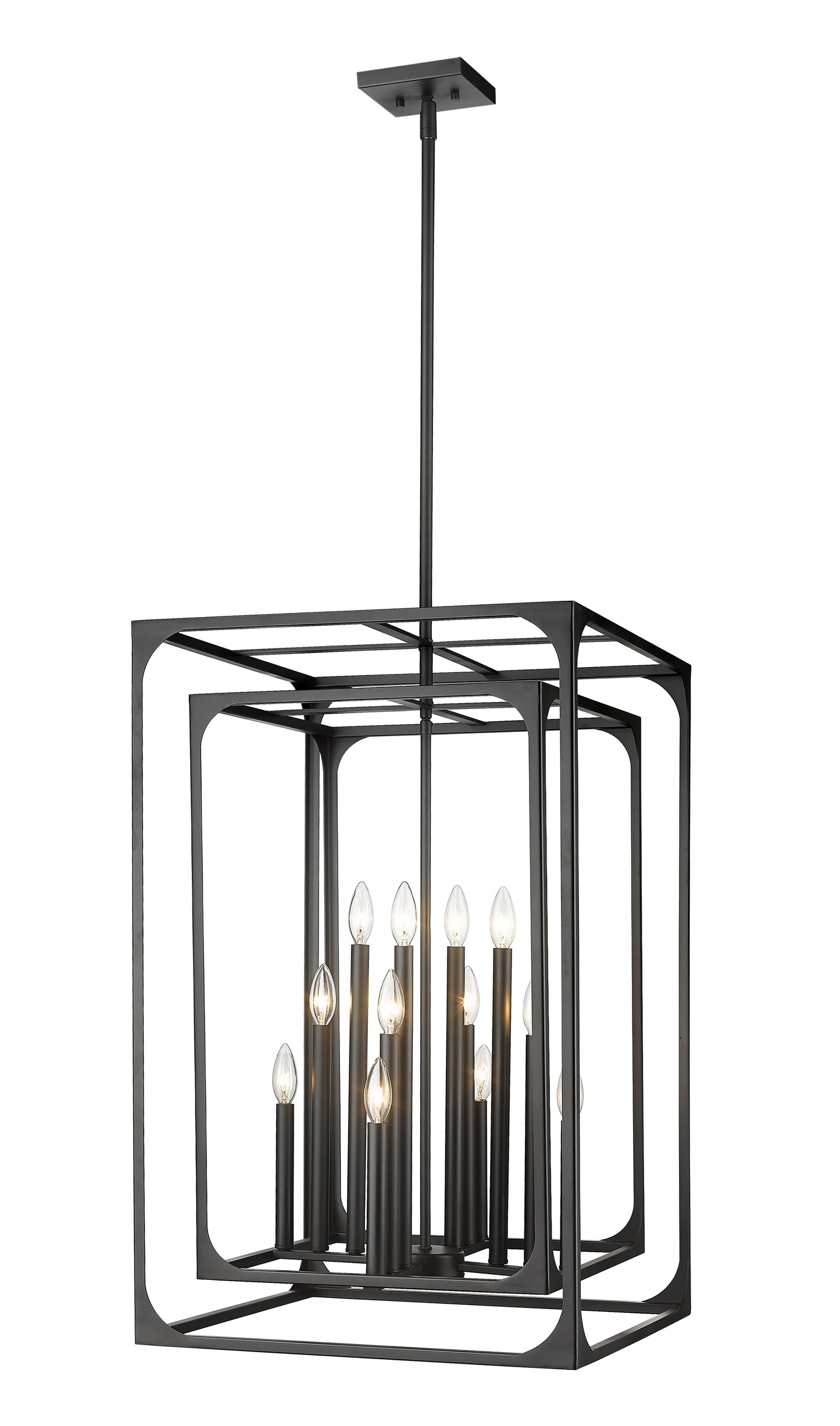 3038-12MB - Easton 12 Light 20" Chandelier - Matte Black