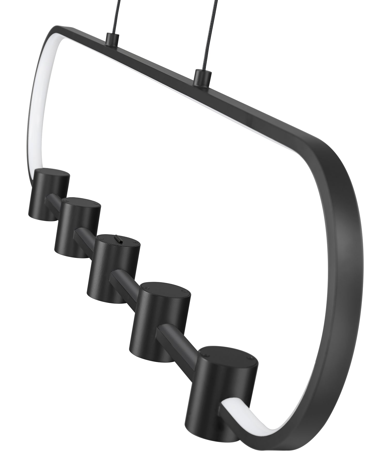 4101-42L-MB-LED - Saros 5 Light Linear 42" Chandelier - Matte Black