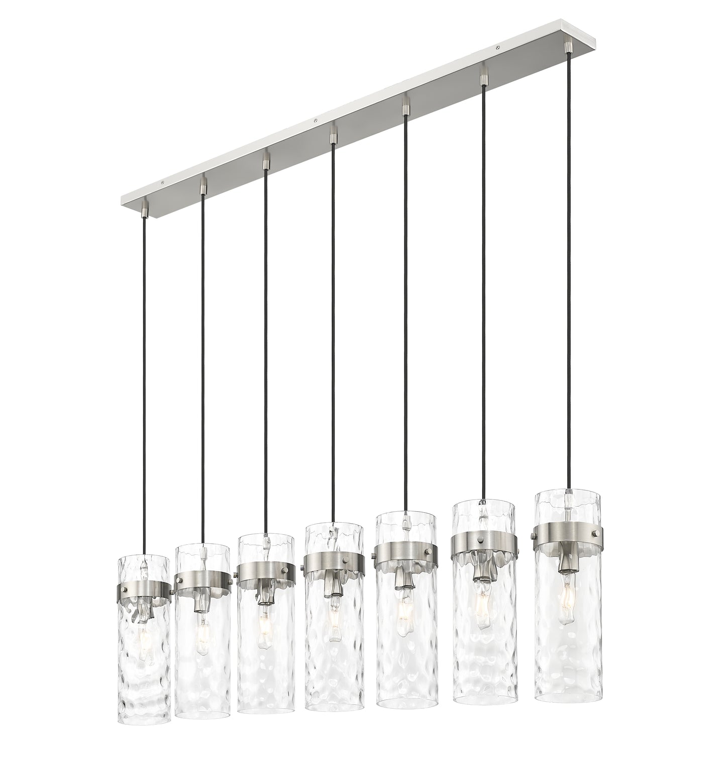 7002P5-7L-BN - Fontaine 7 Light Linear 57" Chandelier - Brushed Nickel