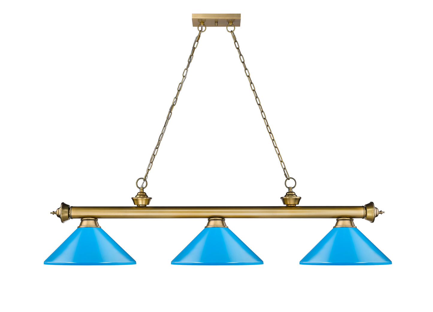 2306-3RB-MEB - Cordon 3 Light 58" Billiard - Rubbed Brass