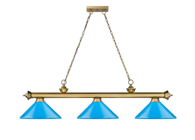 2306-3RB-MEB - Cordon 3 Light 58" Billiard - Rubbed Brass