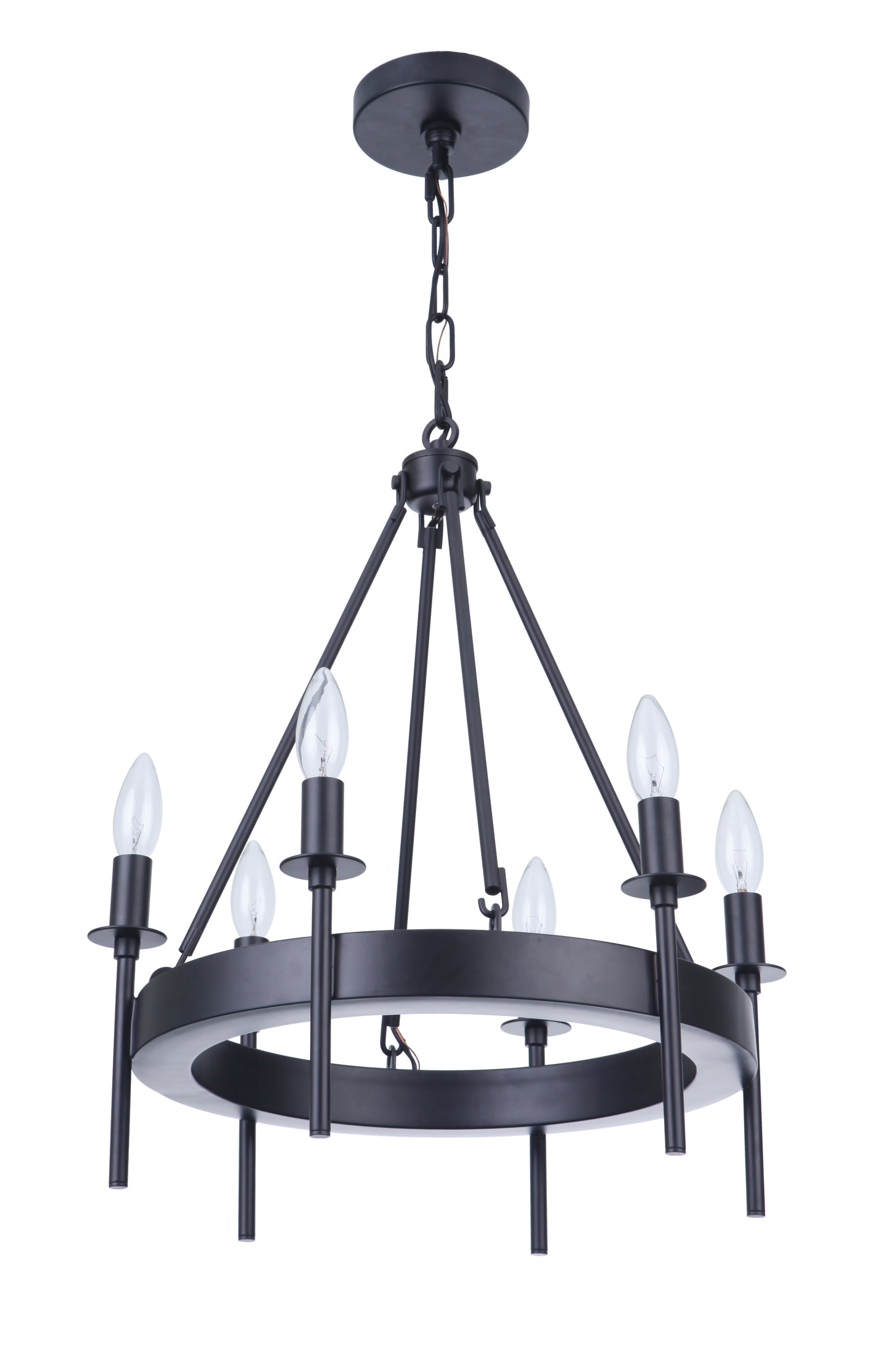 54326-FB - Larrson 6 Light 18" Wide Chandelier - Flat Black