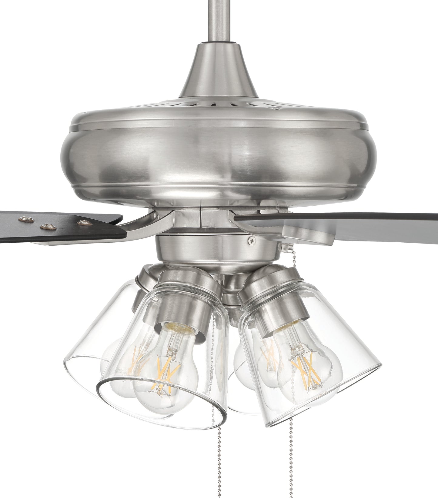 ECF104BNK5-BNGW - Eos Clear 4 Light 52" 5 Blade Ceiling Fan with Light Kit - Brushed Nickel