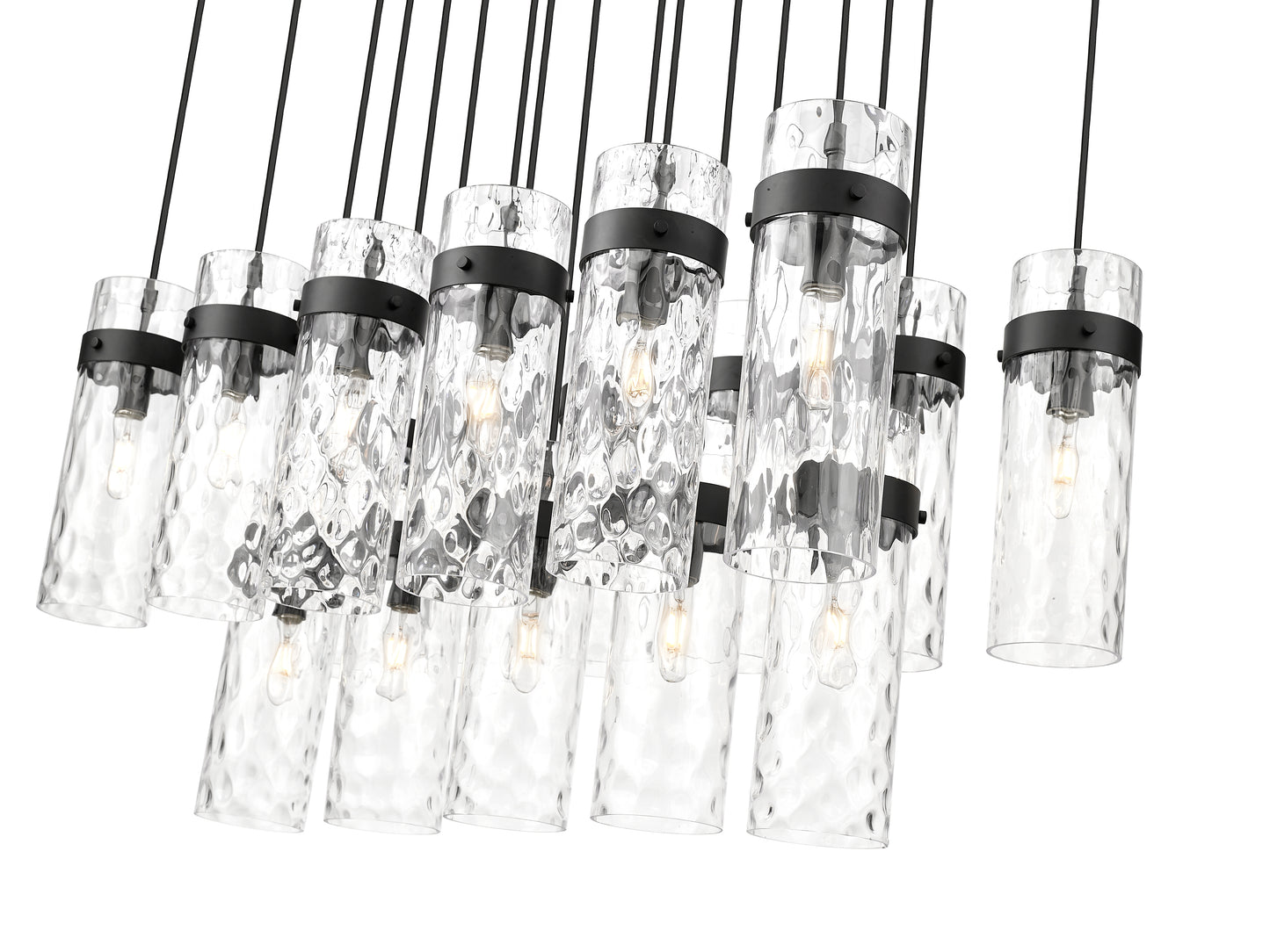 7002P5-17L-MB - Fontaine 17 Light Linear 44" Chandelier - Matte Black