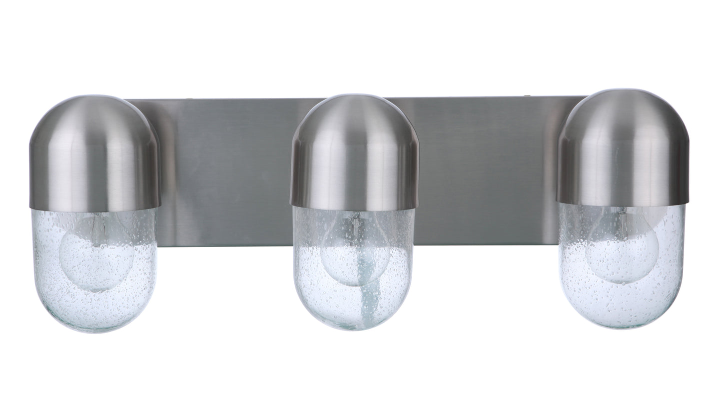 55003-BNK - Pill 3 Light 22" Wide Vanity Light - Brushed Nickel