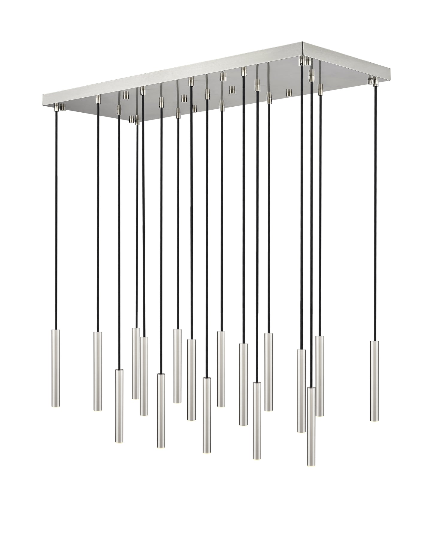 919MP12-17L-BN-LED - Forest 17 Light Linear 42" Chandelier - Brushed Nickel