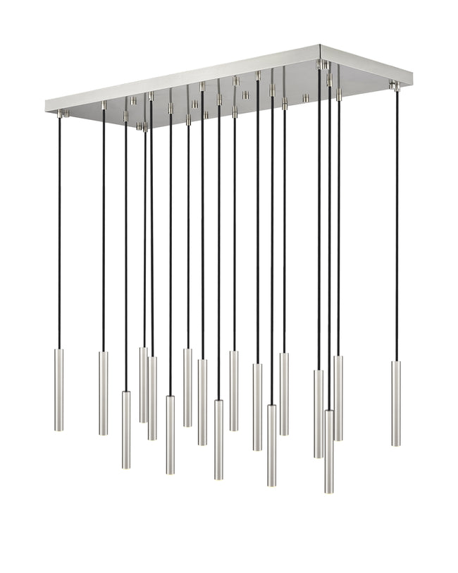 919MP12-17L-BN-LED - Forest 17 Light Linear 42" Chandelier - Brushed Nickel