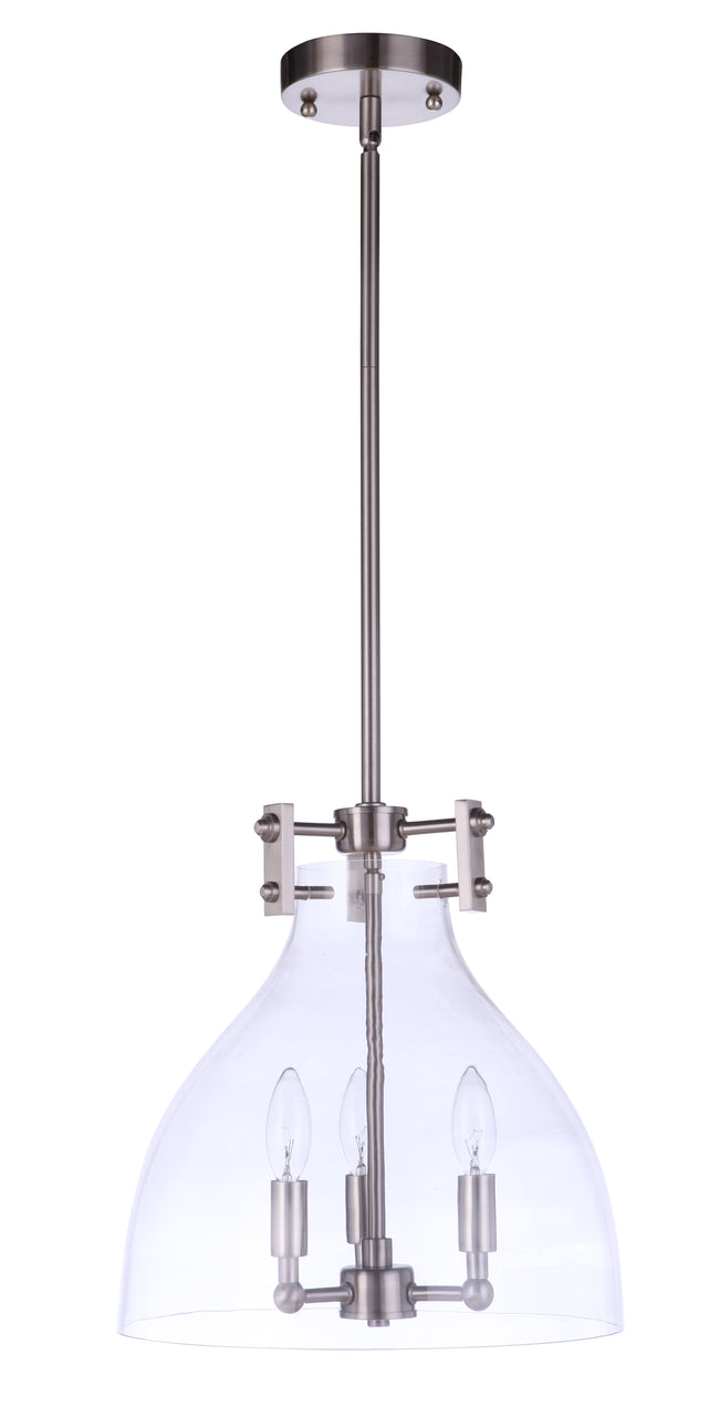 55893-BNK - Chardonnay 3 Light 13.25" Wide Pendant - Brushed Nickel