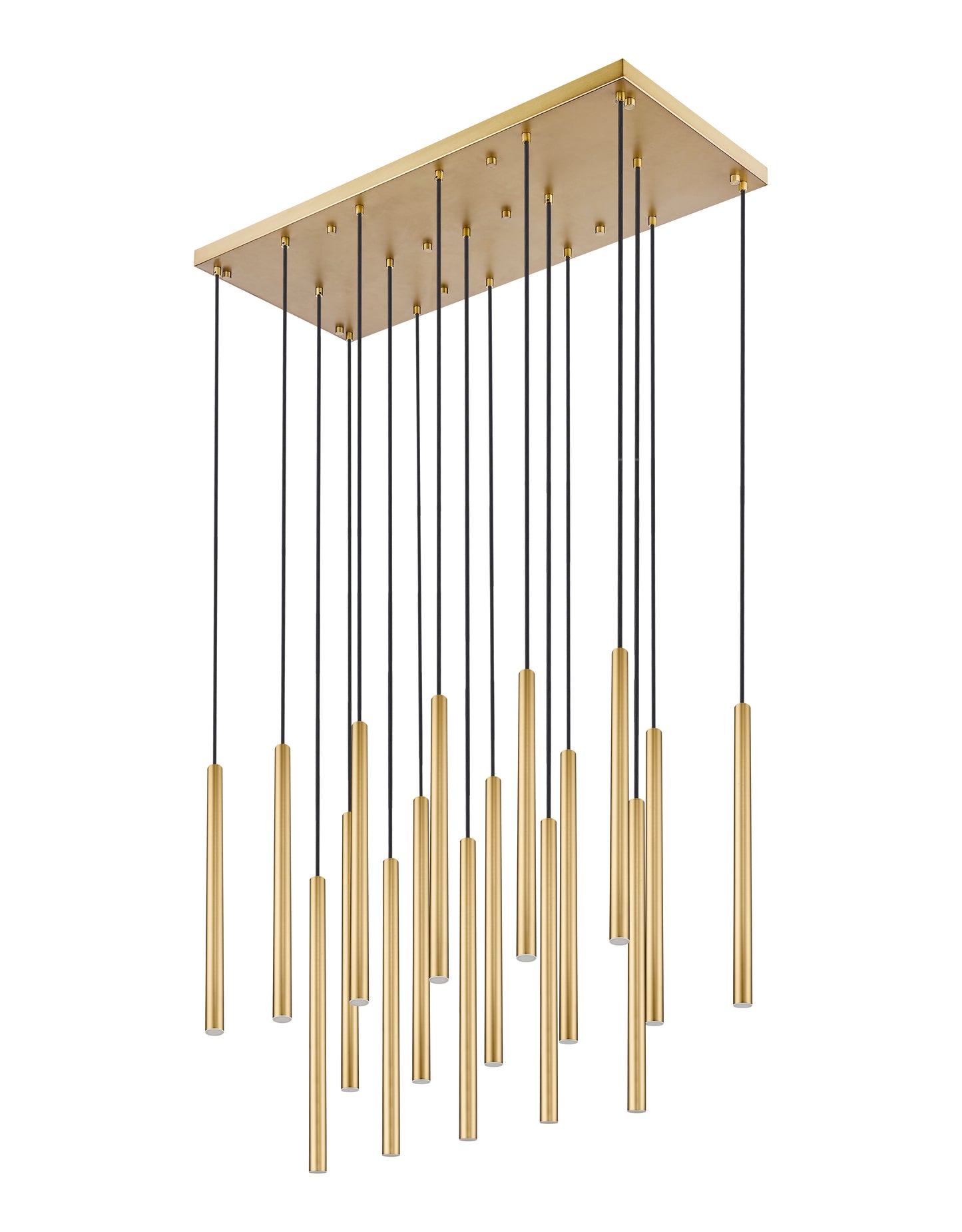 919MP24-17L-MGLD-LED - Forest 17 Light Linear 42" Chandelier - Modern Gold