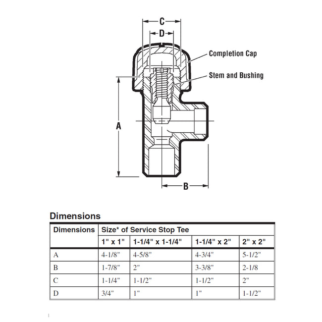 H-17650 - 1" x 1" NO-BLO Service Stop Tee - Weld x Weld
