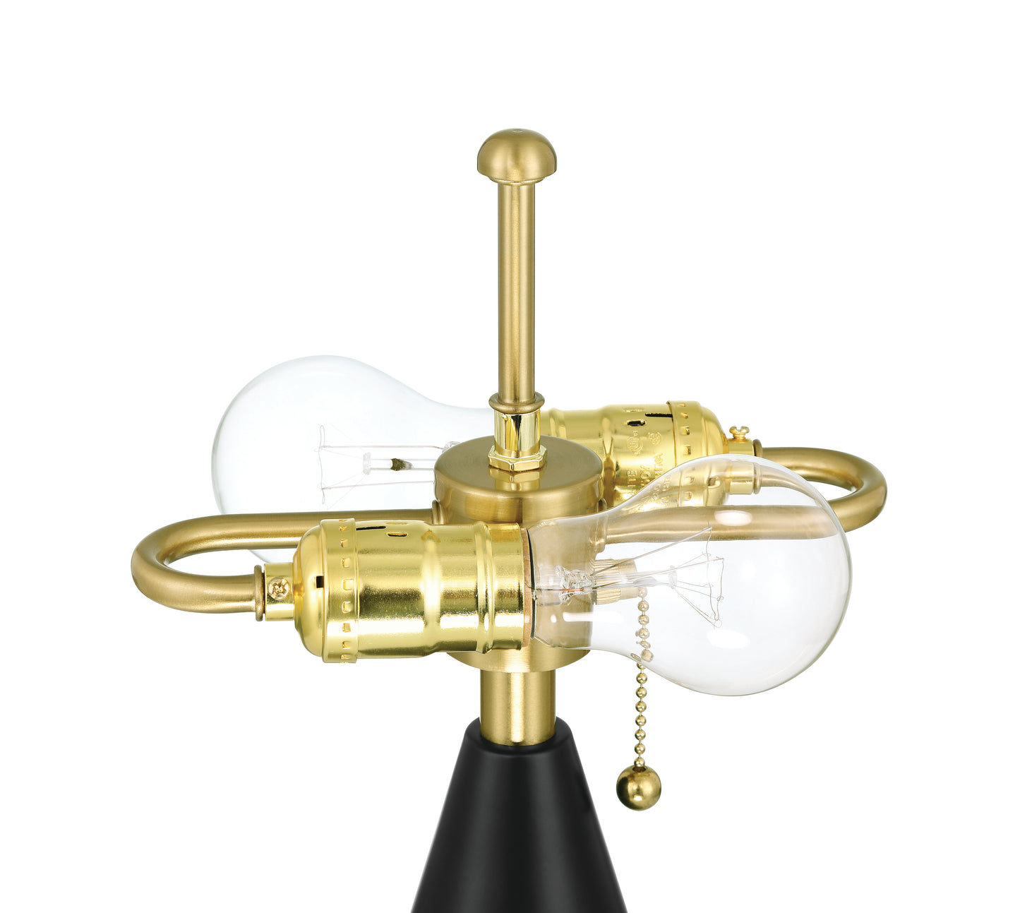 87014FBSB-T - Shelby 2 Light 14.55" High Table Lamp - Flat Black / Satin Brass