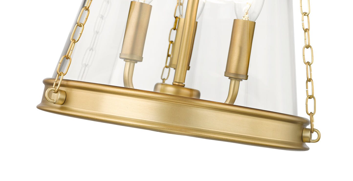 341P12-RB - Prescott 3 Light 12" Pendant - Rubbed Brass