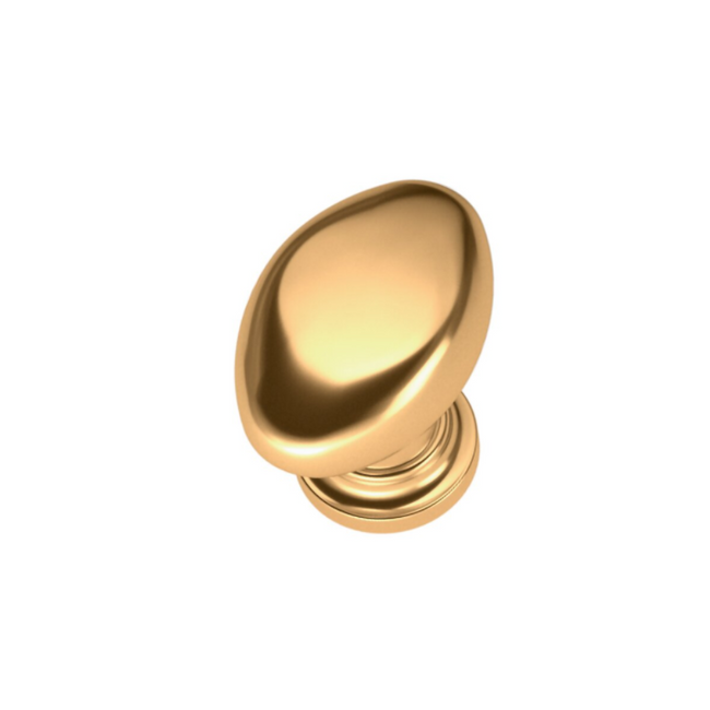 4910003 - 1 1/8" Oval Knob - Polished Brass