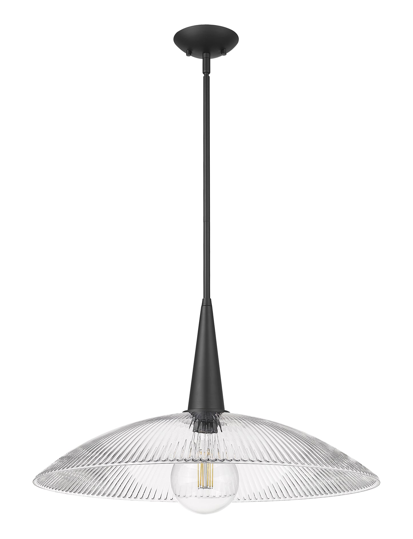 3051P24-MB - Lunelle 1 Light 24" Pendant - Matte Black