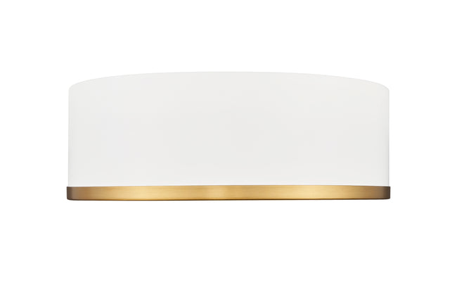 1018F12-MW-MGLD-LED - Bradley 1 Light Flush 12" Mount - Matte White / Modern Gold
