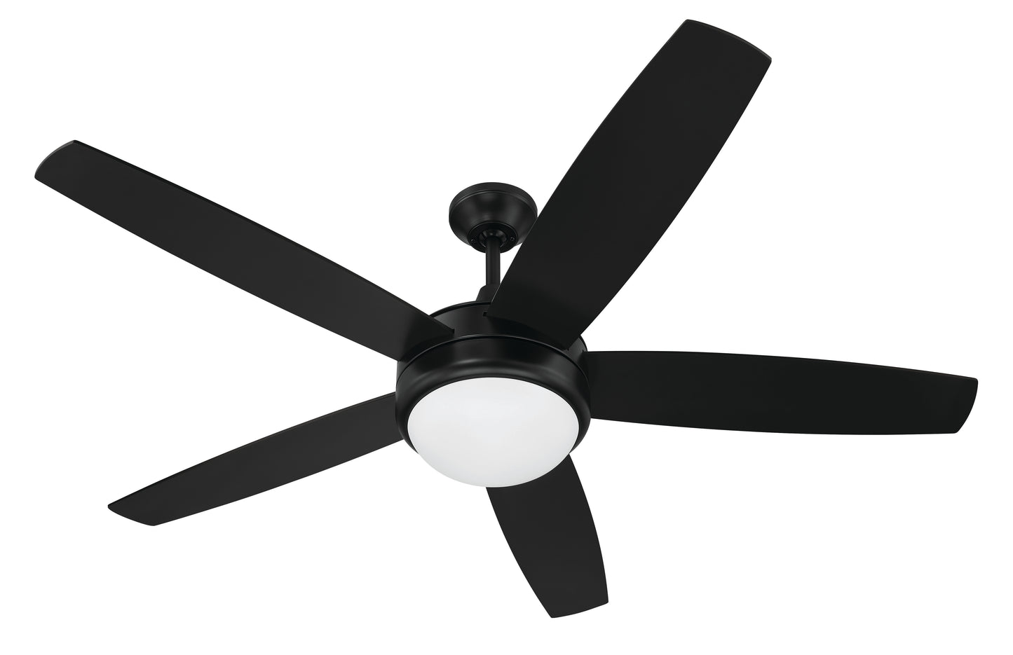 PHZ52FB5 - Phaze II 5- Blade 52" 5 Blade Ceiling Fan with Light Kit - Flat Black