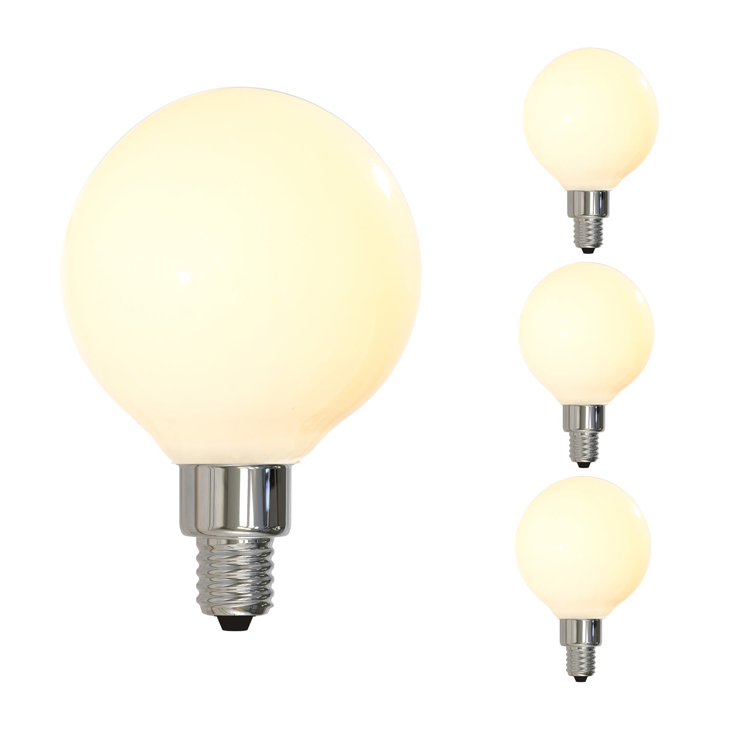 776943 - Dimmable Milky G16 LED Candelabra Light Bulb - 4 Watt - 2700K - 4 Pack